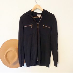 St. John Sport Santana knit hooded zip sweater